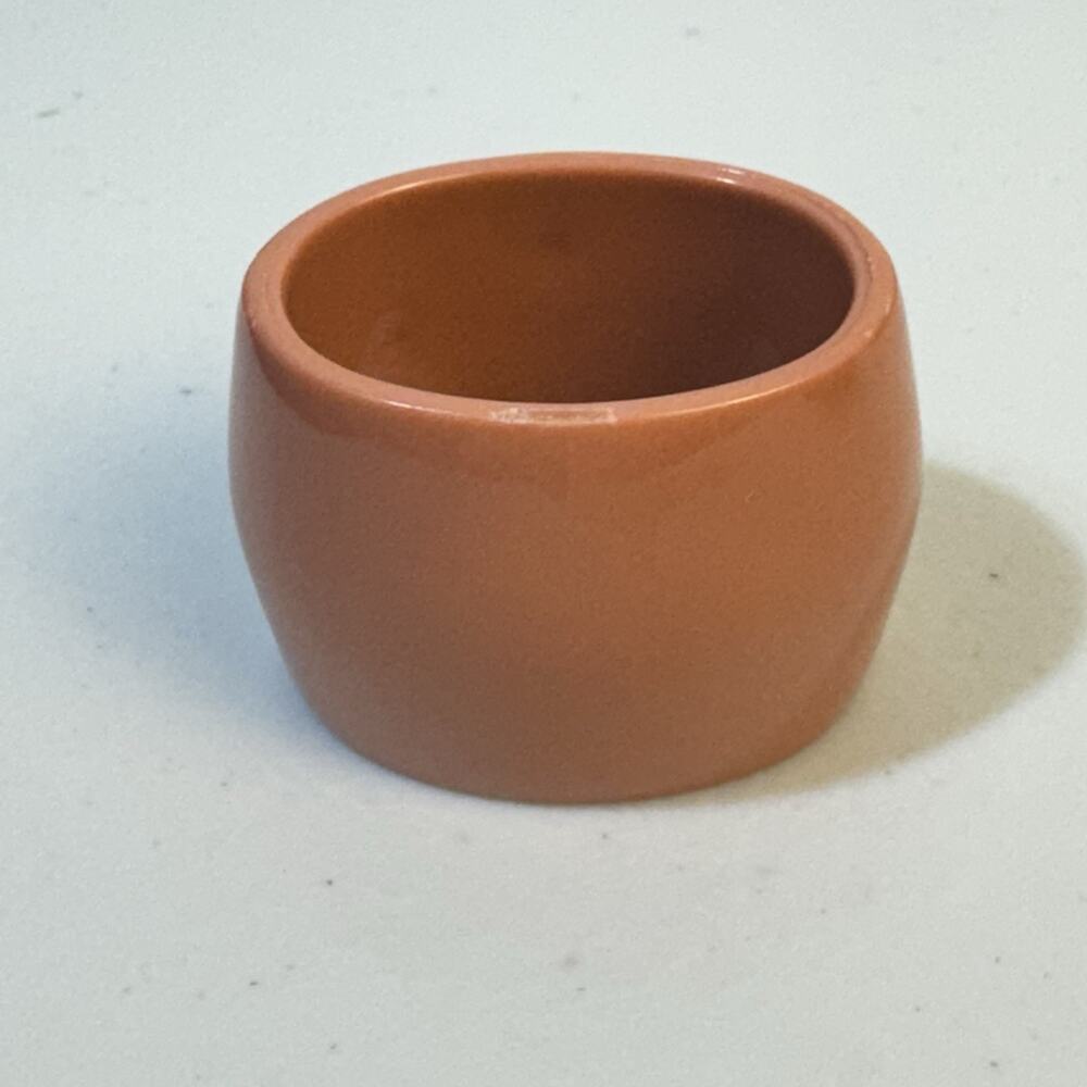 Set of Four (4) VTG Pink Terracotta MCM Acrylic Napkin Rings Dining Barware